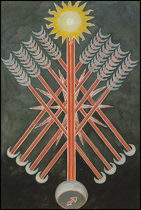 Thoth Tarot 9 of Wands (Strength)